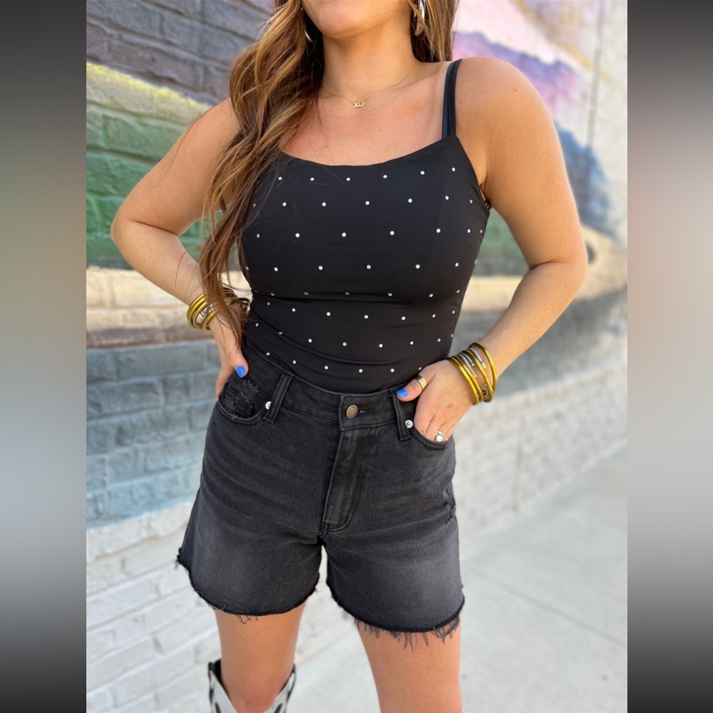Le Lis Shine On Rhinestone Bodysuit